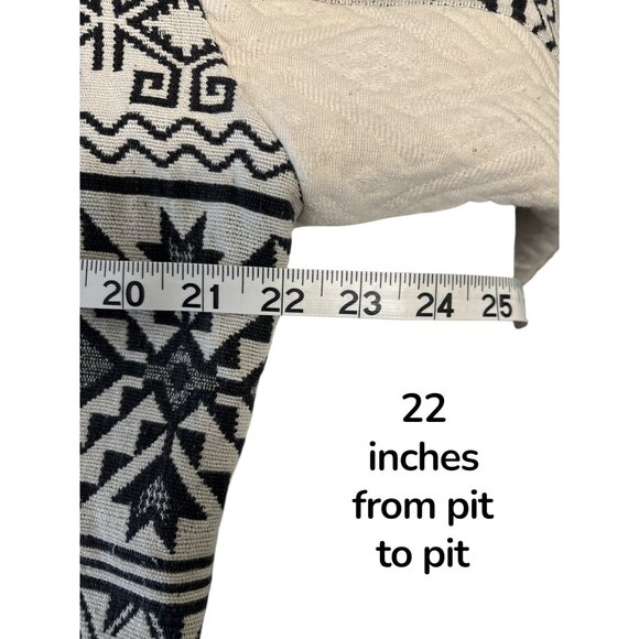 Black & White Geometric Print Cropped Jacket With Shawl Collar & Wide Sleeves  1 - Picture 9 of 10